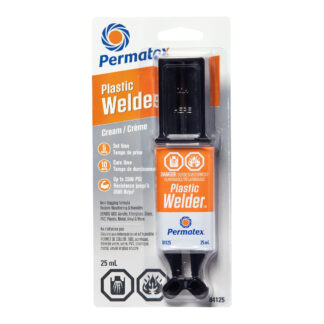 Permatex 84125 Plastic Welder, Off-White/White, Viscous Liquid, 0.84 fl-oz Dual Carded Syringe
