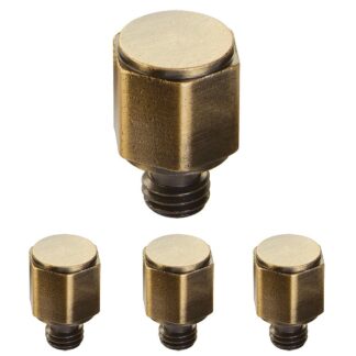 Emtek 97267 Solid Brass Faceted Tip Hinge Finial for 4-1/2" or 5" Solid Brass Heavy Duty or Ball Bearing Hinges