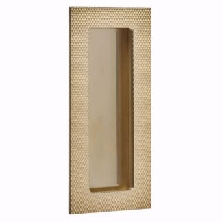 Emtek 222304 Modern Rectangular Knurled 4" Flush Pull with Plain Pocket