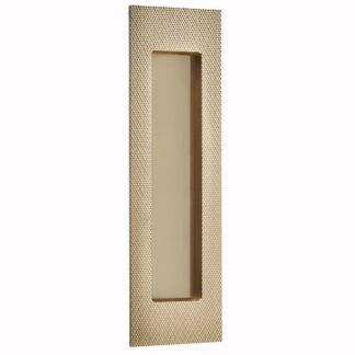 Emtek 222307 Modern Rectangular Knurled 7" Flush Pull with Plain Pocket