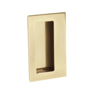 Emtek 222350 2 1/2" x 4" Brass Rectangular Flush Pull with Offset Pocket