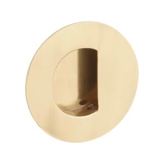 Emtek 222351 3"D Brass Round Flush Pull with Half Moon Pocket