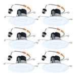 Halo LT56 Series LT56079FS1EWHR6PK Downlight, 8.75 W, 120 V, LED Lamp, Plastic, Matte