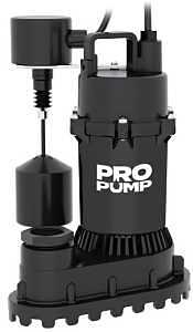 PROPUMP SBI370SV Sump Pump, 1-Phase, 7.4 A, 115 V, 1/2 hp, 1-1/2 in Outlet, 30 ft Max Head, 4800 gph