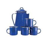 Stansport 11230 Percolator, 8 Cups Capacity, Aluminum, Blue, Enamel