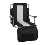 Stansport G-8-20 Stadium Folding Seat Chair with Arms, 17 in W, 5-1/2 in D, 17 in H, Steel Frame, Silver Frame