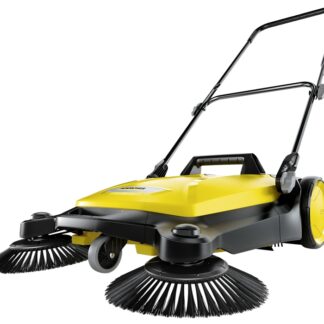 Karcher 1.766-361.0 Push Sweeper, 26.8 in W Working, 5.25 gal Hopper, 2-Brush, Black/Yellow