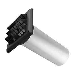 Imperial VT0734 Air Intake Vent Hood, 6.3 in W Hood, 6.3 in H Hood, 4 in Duct, Plastic Hood, Black Hood