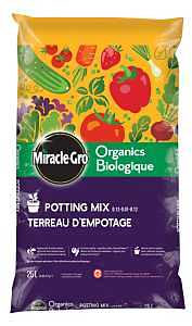 Miracle-Gro 72831610 Organics Potting Mix, Solid, 25 L Bag