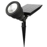 Boston Harbor 28212 Spotlight Solar Light, Lithium-Ion Battery, 1-Lamp, LED Lamp, Black, Battery Included: Yes