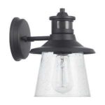 globe Juno Series 32982 Farmhouse Motion Sensor Outdoor Wall Sconce, 120 V, Incandescent, LED Lamp, Metal Fixture