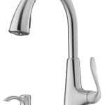 Kwikset Pasadena Series F-529-7PDS Pull-Down Kitchen Faucet, 1.8 gpm, 1-Handle, Stainless Steel, Lever Handle