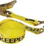 Keeper 04624 Tie-Down, 2 in W, 40 ft L, Polyester, Yellow, 3333 lb, J-Hook End Fitting, Steel End Fitting