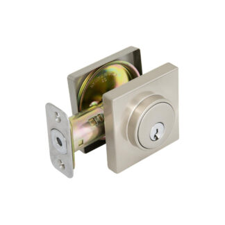 Allegion 167247 Square Single Cylinder Deadbolt - Satin Nickel