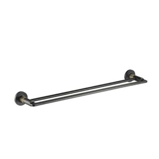 ICO V69180.58 Blaze 24" Double Towel Bar - Matte Black/PVD Brushed Gold