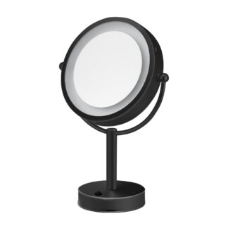 ICO V9015 8.5" Double Sided Lighted Free-Standing Mirror - Matte Black