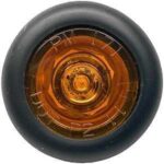 PM V171A Side Marker/Clearance Light, Round, 1.06 in W, 0.51 in H, 9 to 16 V, LED Lamp, Amber Lens, Grommet