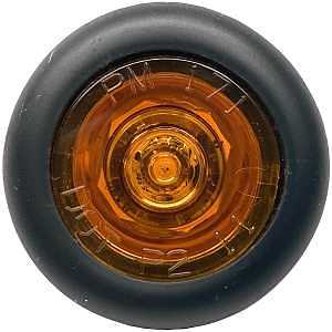 PM V171A Side Marker/Clearance Light, Round, 1.06 in W, 0.51 in H, 9 to 16 V, LED Lamp, Amber Lens, Grommet