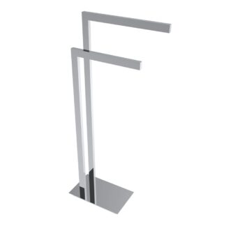 ICO V91153 Square Freestanding Double Towel Bar - Chrome