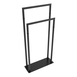 ICO V91315 Round Freestanding Towel Stand - Matte Black