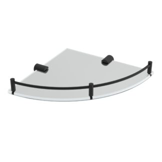 ICO V92435 Glass Corner Shelf - Matte Black