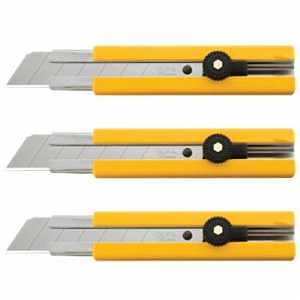 Olfa H-1/CP3 Ratchet Lock Utility Knife, 25 mm W Blade, Yellow Handle