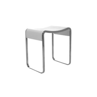 ICO V9613 Shower Stool – Matte White With Chrome Legs