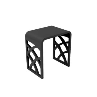 ICO V9625 Shower Stool With Designer Cutouts – Matte Black