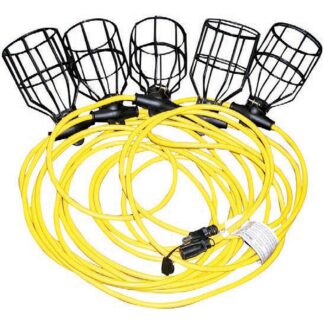Shopro L002759 100' Work String Lights with Metal Cages