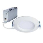 Halo HLBC Series HLBC4069FSD2W1EMW Regressed Canless Downlight, 8.5 W, 120 V, LED Lamp, White, Matte
