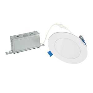 Halo HLB Lite Series HLBSL406FS5 Canless Downlight, 8.3, 8.5 W, 120 V, LED Lamp, Plastic, White, Matte