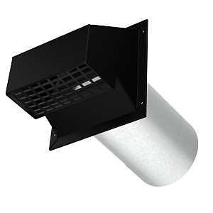 Imperial VT0730 R2 Wall Exhaust/Intake Hood, 8-7/16 in W Hood, 5-5/8 in D Hood, 9-7/8 in H Hood, 6 in Duct, Black Hood