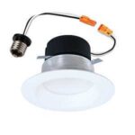 Halo LT4 Series LT4069FS1EWHR Downlight, 8 W, 120 V, LED Lamp, Plastic, Matte