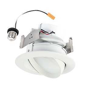 Halo RA4 Series RA4LS9FSD2W1EWH Downlight, 8.8 W, 120 V, LED Lamp, Matte
