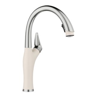 Blanco 443040 Artona Pull-Down Dual-Spray Kitchen Faucet - PVD Steel/Soft White