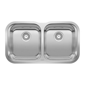 Blanco 400008 Essential 31" 50/50 Double Bowl Undermount Kitchen Sink - Stainless Steel