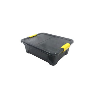 Modern Homes 22141 12.5L Plastic Storage Bin & Lid - Black