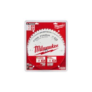 Milwaukee 48-40-1232 12" x 44TH & 12" x 80TH Circular Saw Blade, 2 Pack