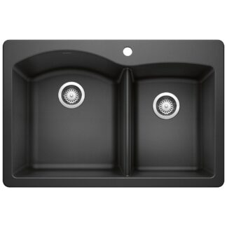 Blanco 400060 Diamond SILGRANIT 33" 60/40 Double Bowl Dual Mount Kitchen Sink - Anthracite