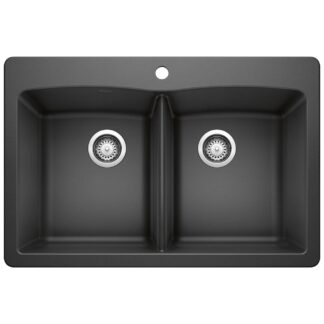 Blanco 400056 Diamond SILGRANIT 33" 50/50 Double Bowl Dual Mount Kitchen Sink - Anthracite