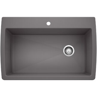 Blanco 401409 Diamond SILGRANIT 33.5" Super Single Dual Mount Kitchen Sink - Cinder