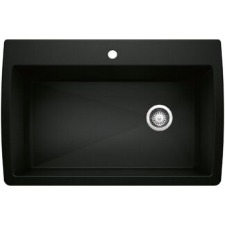 Blanco 402626 Diamond SILGRANIT 33.5" Super Single Dual Mount Kitchen Sink - Coal Black