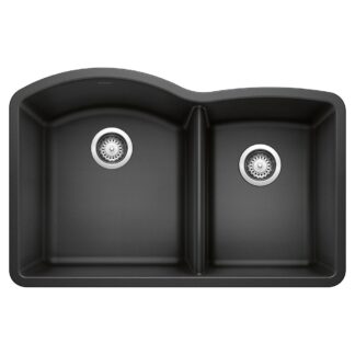Blanco 400077 Diamond SILGRANIT 32" 60/40 Double Bowl Undermount Kitchen Sink - Anthracite