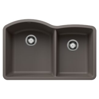 Blanco 402905 Diamond SILGRANIT 32" 60/40 Double Bowl Undermount Kitchen Sink - Volcano Gray