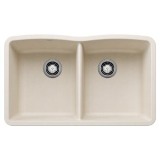 Blanco 402798 Diamond SILGRANIT 32" 50/50 Double Bowl Undermount Kitchen Sink - Soft White