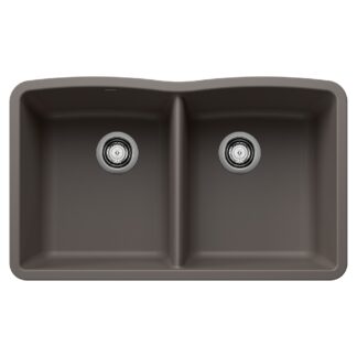 Blanco 402908 Diamond SILGRANIT 32" 50/50 Double Bowl Undermount Kitchen Sink - Volcano Gray