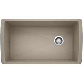 Blanco 401628 Diamond SILGRANIT 33" Super Single Undermount Kitchen Sink - Truffle