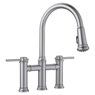 Blanco 442505 Empressa Pull-Down Dual-Spray Bridge Faucet - PVD Steel
