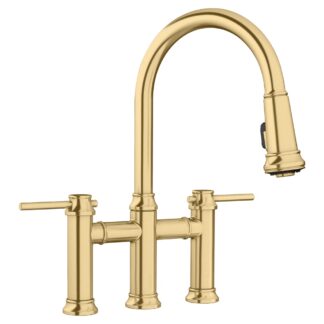 Blanco 442981 Empressa Pull-Down Dual-Spray Bridge Faucet - Satin Gold