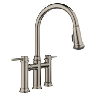 Blanco 443273 Empressa Pull-Down Dual-Spray Bridge Faucet - Satin Platinum